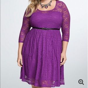 Torrid poppy purple lace skater dress plus size 1X